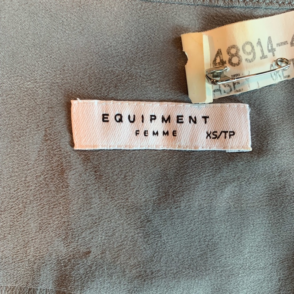 Equipment Gray Button Down Blouse - image 4